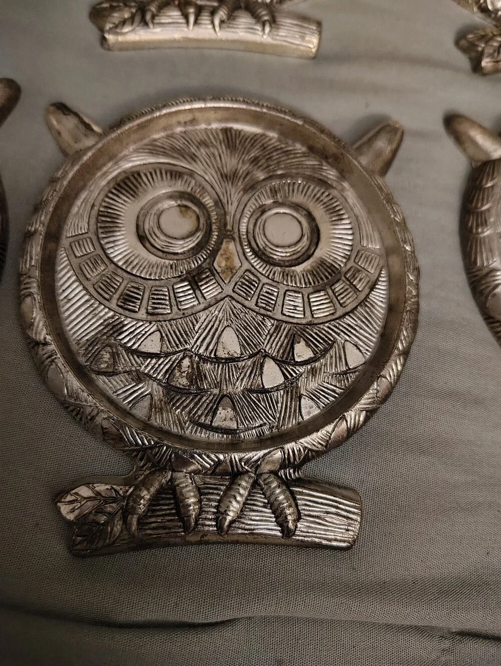 Vintage Style Tan Owl Coasters Set of 6